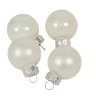 Üveggömb akasztós téli fehér 2,5cm 24db-os