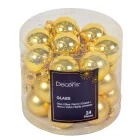 Üveggömb akasztós világosarany 2,5cm 24db-os