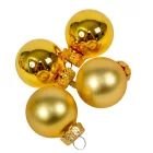 Üveggömb akasztós világosarany 2,5cm 24db-os