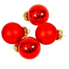 Üveggömb akasztós piros 2,5cm 24db-os