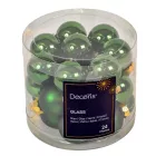 Üveggömb akasztós fenyőzöld  2,5cm 24db-os