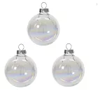 Üveg gömb akasztós transzparens irizáló 3,5cm 16db-os