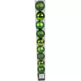 Műanyag gömb fenyő zöld 6cm 10db-os