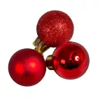 Műanyag gömb karácsony piros 3cm 14db-os