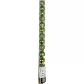 Műanyag gömb fenyő zöld 3cm 14db-os