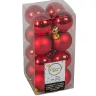 Műanyag gömb karácsony piros 4cm 16db-os
