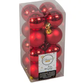 Műanyag gömb karácsony piros 4cm 16db-os