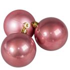 Műanyag gömb bársony rózsaszín 8cm 6db-os