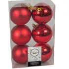 Műanyag gömb karácsony piros 8cm 6db-os