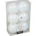 Műanyag gömb irizáló fehér 8cm 6db-os