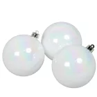 Műanyag gömb irizáló fehér 8cm 6db-os