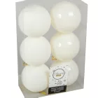 Műanyag gömb gyapjú fehér 8cm 6db-os