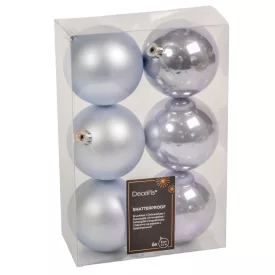 Műanyag gömb homályos kék 8cm 6db-os