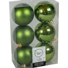 Műanyag gömb fenyő zöld 8cm 6db-os