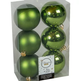 Műanyag gömb fenyő zöld 8cm 6db-os