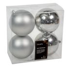 Műanyag gömb ezüst 10cm 4db-os