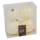 Műanyag gömb gyapjú fehér 10cm 4db-os