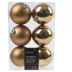 Műanyag gömb pekándió barna  8cm 6db-os