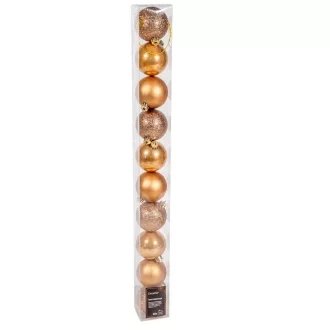 Műanyag gömb karamel barna 6cm 10db-os