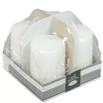 Lakkozott adventi gyertya 80x50mm fehér  4db/csom (db ár)