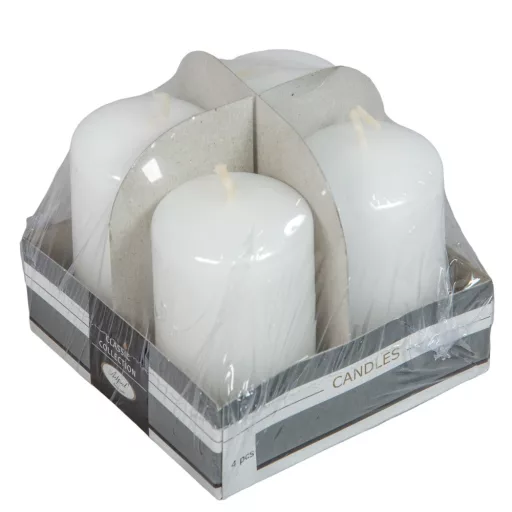 Matt  adventi gyertya 70x40mm fehér  4db/csom (db ár)
