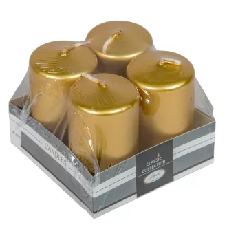 Metál adventi gyertya 70x40mm arany  4db/csom (db ár)