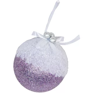 Glitteres habgömb fagyos lila 8cm