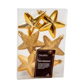 Csillag műa. világosarany 7,5cm  6db-os