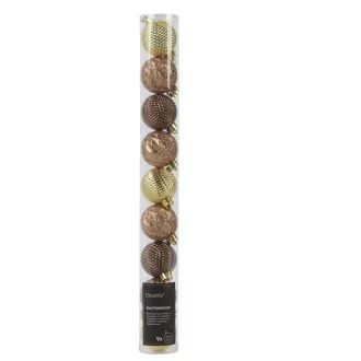 Mintás felületű műanyag gömb 4cm 9db-os