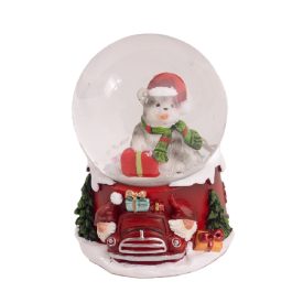 Rázógömb mikulás sapis egér poly M6,5cm