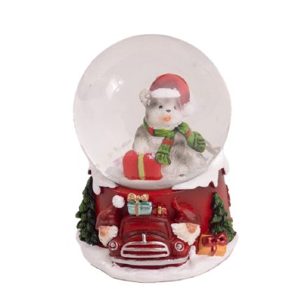 Rázógömb mikulás sapis egér poly M6,5cm