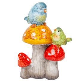 Gombák csoport madarakkal poly M15cm