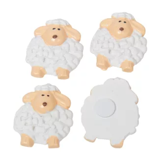 Bárányöntapadós poly fehér 3,8cm 4db-os 