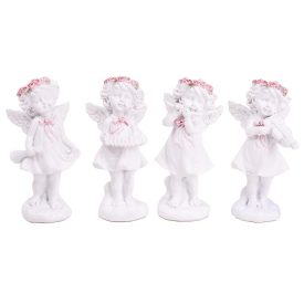 Angyal rózsa koszorúval álló poly M8,4cm 