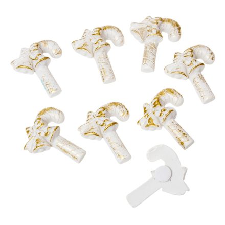 Cukorkabot poly arany-fehér  3,3cm 8db-os