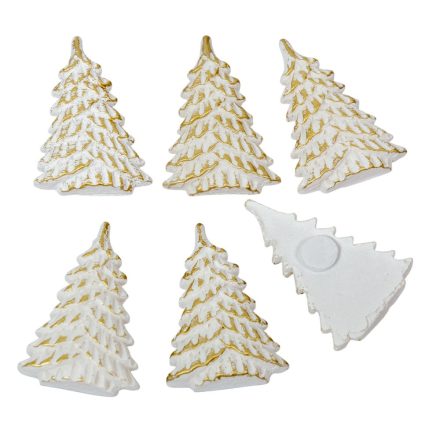 Fenyőfa poly fehér-arany 4cm 6db-os
