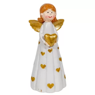 Angyal arany szívvel poly M12cm