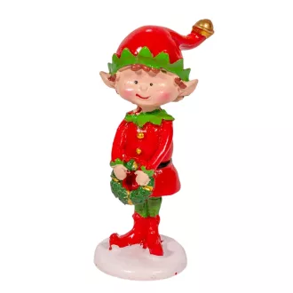 Manó álló koszorúval piros-zöld M10cm
