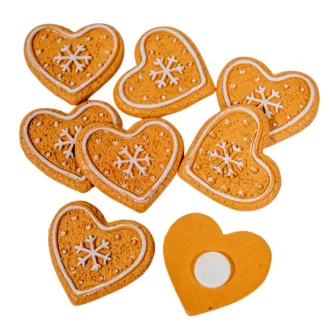 Mézeskalács szív poly 2,4cm 8db-os