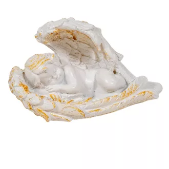 Angyal szárnyban poly fehér-arany M5,5x9cm