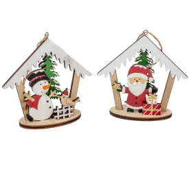 Házikó kari figurával fa akasztós 11cm