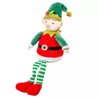 Lógólábú manó csengős sapival textil M12cm