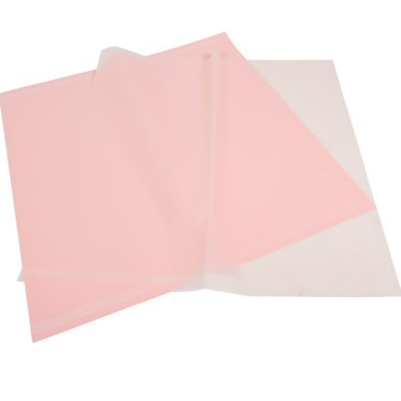 Csomagoló fólia rózsaszín csipke széllel 58x58cm 20db-os