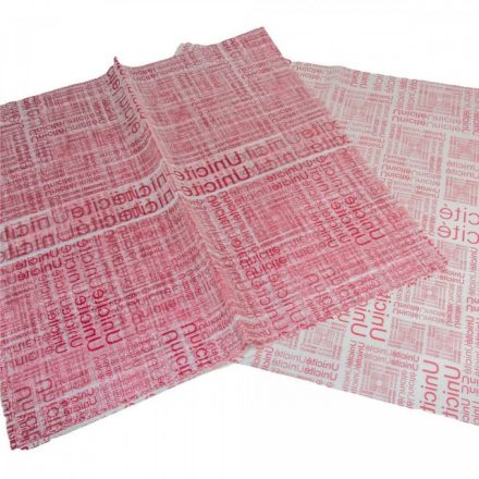 Csomagoló fólia újság mintás vörös 58x58cm 20db-os