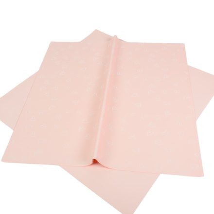 Csomagoló fólia szivecskés rózsaszín 58x58cm 20db-os