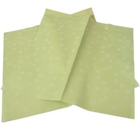 Csomagolóanyag szívecskés zöld 58x58cm 20db-os