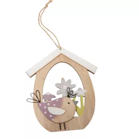 Madárházas akasztós dísz fa 16cm