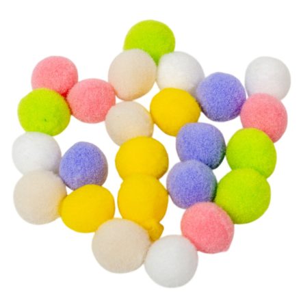 Textil golyó  színes 2cm 24db-os