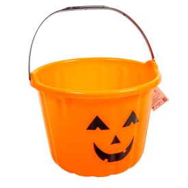 Halloweenes dekor tök vödör műanyag 22x18cm