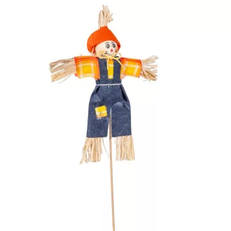 Madárijesztő pálcás textil  narancs-kék 17x35cm
